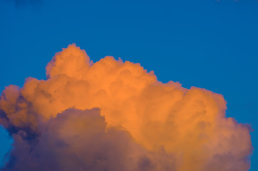 Wall Mural - Clouds sunset sky orange cloud of light