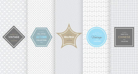 Wall Mural - light grey seamless patterns for universal background