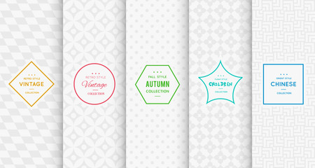 Wall Mural - light grey seamless patterns for universal background