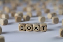 Boat - Cube With Letters, Sign With Wooden Cubes