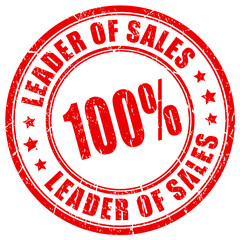 Canvas Print - Leader of sales rubber stamp