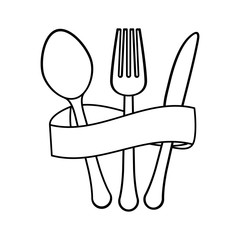 Canvas Print - figure cutlery with elastic icon image design, vector illustration