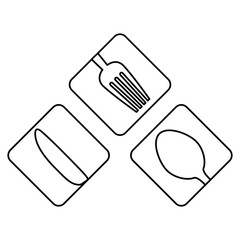 Sticker - figure cutlery icon image design, vector illustration