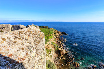 Wall Mural - infinity sea view from the walls of Koroni fortress