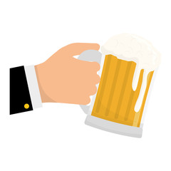 Wall Mural - glass of beer in the hand icon design, vector illustration