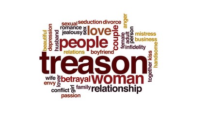 Sticker - Treason animated word cloud, text design animation.