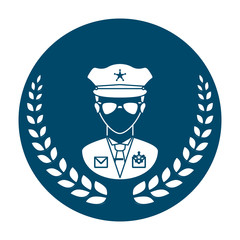 Wall Mural - police emblem two tone button icon image vector illustration design 