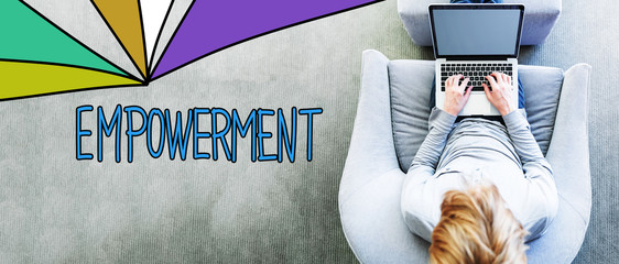Wall Mural - empowerment text with man