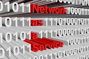 Wall Mural - network as a service in the form of binary code, 3d illustration