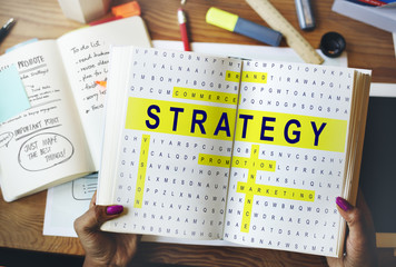 Wall Mural - crossword puzzle game strategy business concept