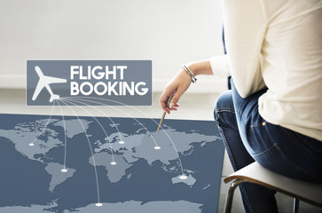 Sticker - Flight Ticket Booking Destination Journey Concept