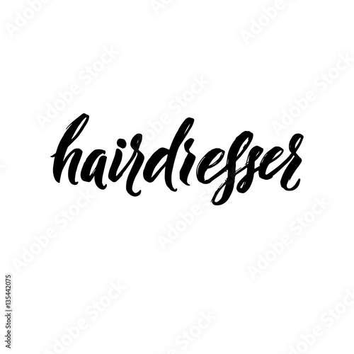 Fotografie, Obraz Hair Dresser Typography Square Poster