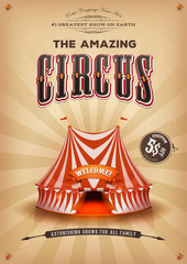 Wall Mural - Vintage Old Circus Poster With Big Top