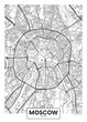 Vector poster map city Moscow