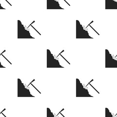 Wall Mural - Pickaxe icon in black style isolated on white background. Mine pattern stock vector illustration.