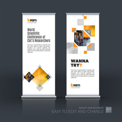 Abstract business vector set of modern roll Up Banner stand desi