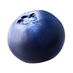 Poster - Single blueberry berry isolated on white background. With clipping path. Close up. Macro.