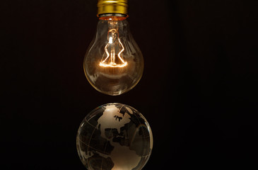 Wall Mural - Light bulb and earth