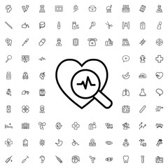 Wall Mural - heartbeat search icon illustration