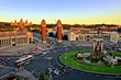 © Jenifoto - Aerial view over Placa d'Espanya towards the National Art Museum at sunset, Barcelona, Spain