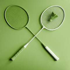 Green badminton rackets