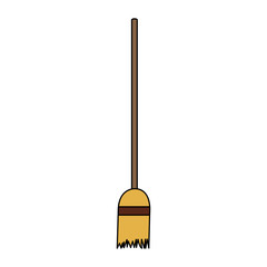 broom icon over white background. colorful desing. vector illustration