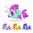 Cute cartoon little fish.