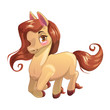Little cute brown horse icon.