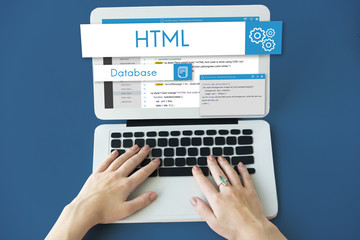 Wall Mural - web design website coding concept