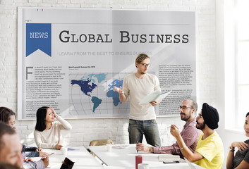 Poster - Global Business Export Import Networking Growth Concept