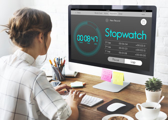 Wall Mural - stopwatch time new record concept
