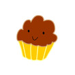 Cute chocolate muffin