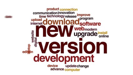 New version animated word cloud, text design animation.