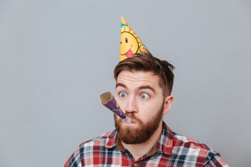 Wall Mural - Young bearded birthday man