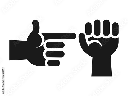 Hands Showing Sex Gesture Icon In Black White Buy This Stock Vector