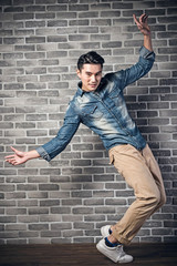 Wall Mural - dancing young man