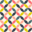 Vintage seamless pattern. Colorful geometric background. Retro colors. Vector illustration