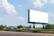 Blank billboards for Advertising with blue sky on the highway.