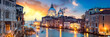 canvas print picture - Venedig Panorama bei Sonnenuntergang