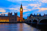 Fototapeta Londyn - Big Ben Clock Tower London at Thames River
