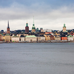 Canvas Print - front view of center of Stockholm city