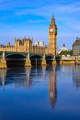 Canvas Print - Big Ben Clock Tower and thames river London