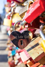Love Lock At The Hohenzollern Bridge In Cologne/ Germany 