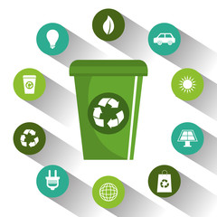 Wall Mural - eco green environmental poster vector illustration design