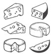 Set of cheese icons isolated on white background. Design element