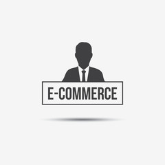 Wall Mural - Businessman & E-Commerce Label