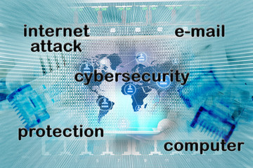 Concept of cyber protection in the online world.