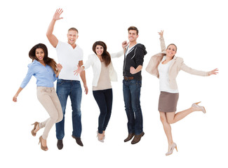 An Excited People In Front Of White Background