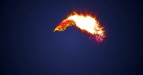Wall Mural - Abstract Circle of Fire Particles Background as Digital Rendered 4k Animation.