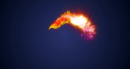Wall Mural - Abstract Circle of Sparkling Fire Particles as Digital Rendered 4k Animation.
